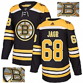 Bruins 68 Jaromir Jagr Black With Special Glittery Logo Adidas Jersey,baseball caps,new era cap wholesale,wholesale hats